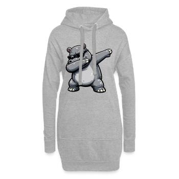 Dabbing Nilpferd - Hoodie-Kleid - Grau meliert - Vorne