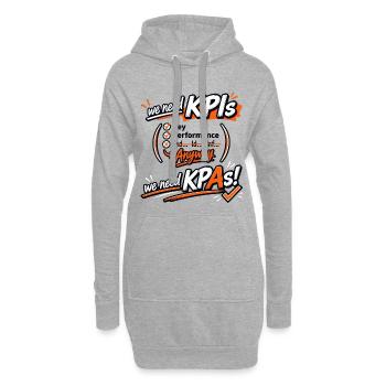 KPI Motivation graphique - Sweat-shirt à capuche long Femme - gris chiné - Devant