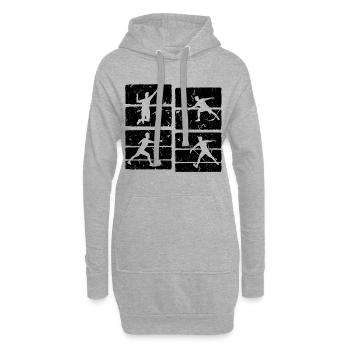 Badminton Set - Hoodie-Kleid - Grau meliert - Vorne