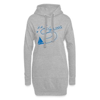 Segeln, Segelschiff, Segler - Hoodie-Kleid - Grau meliert - Vorne