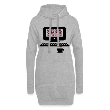 IT Never change a running system - Hoodie Dress - heather grey - Front
