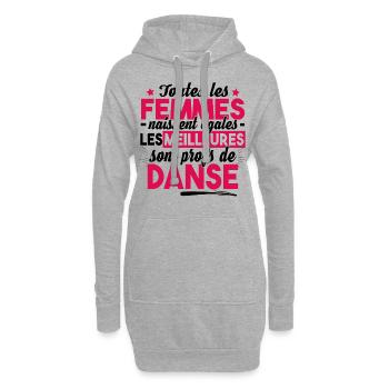 Prof Professeur Danse Métier Humour Cadeau - Sweat-shirt à capuche long Femme - gris chiné - Devant