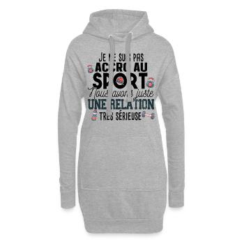 Sport Sportif Muscu Running Fitness Humour Workout - Sweat-shirt à capuche long Femme - gris chiné - Devant