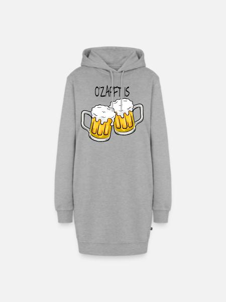 Zum Wohl - Hoodie-Kleid - Grau meliert