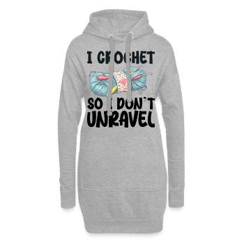 I Crochet So I Don't Unravel - Hoodie Dress - heather grey - Front