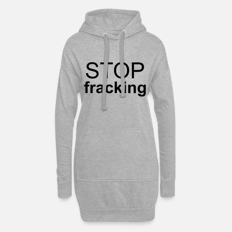 Stopp Fracking - Hoodie-Kleid - Grau meliert