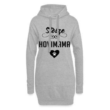 stolze Hovimama Hovawartbesitzerin Hovawart Hund - Hoodie-Kleid - Grau meliert - Vorne