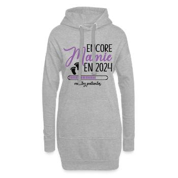 Encore Mamie 2024 Cadeau Future Grand Mère - Sweat-shirt à capuche long Femme - gris chiné - Devant