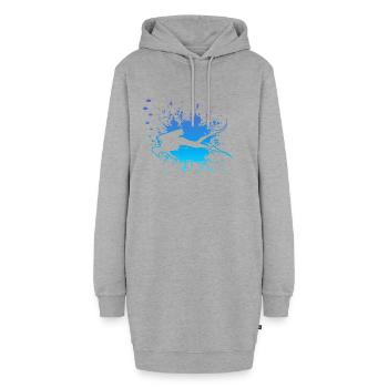 Scuba Diving, Tauchen, Taucher - Hoodie-Kleid - Grau meliert - Vorne