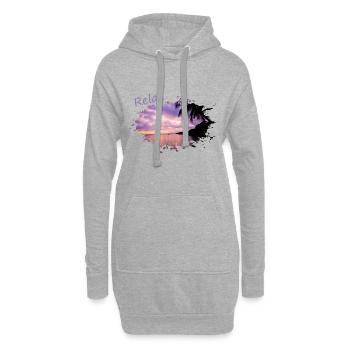 relax chill out Palmen palms sundown - Hoodie-Kleid - Grau meliert - Vorne