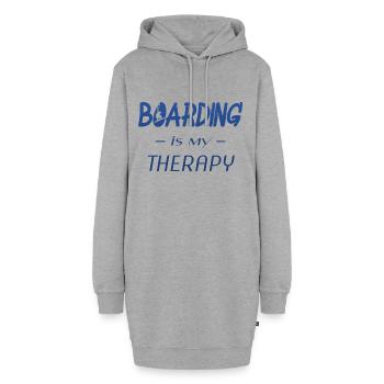 boarding is my therapy - Hoodie-Kleid - Grau meliert - Vorne