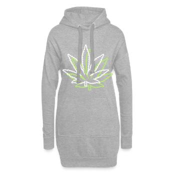 kush weed cannabis blatt symbol hanf - Hoodie-Kleid - Grau meliert - Vorne