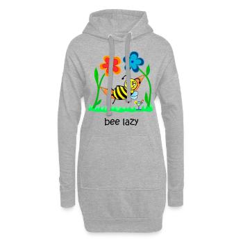 bee lazy, faule Biene, süße Biene, lustige Tiere - Hoodie-Kleid - Grau meliert - Vorne