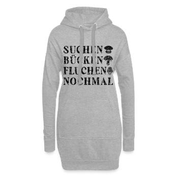 Schwammerl Suchen Pilzsammler Pilz - Hoodie-Kleid - Grau meliert - Vorne