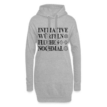 Rollenspiel D20 Würfel Spielleiter - Hoodie-Kleid - Grau meliert - Vorne