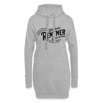 Glücklicher Rentner & Vollzeitopa - Hoodie-Kleid - Grau meliert - Vorne
