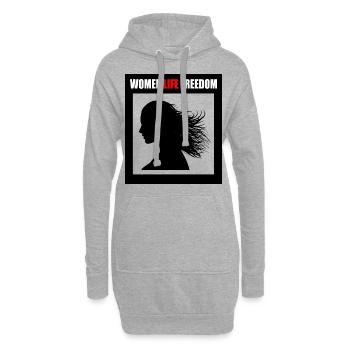 Women life freedom - Sweat-shirt à capuche long Femme - gris chiné - Devant