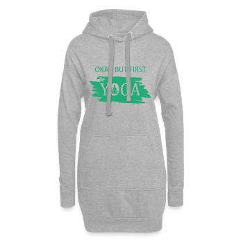 Okay but first Yoga om - Hoodie-Kleid - Grau meliert - Vorne