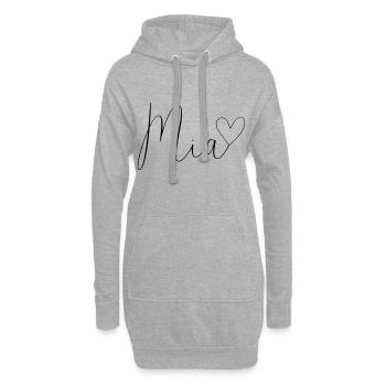 Mia Name Vorname Mädchen - Hoodie-Kleid - Grau meliert - Vorne
