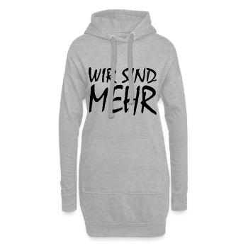 WIR SIND MEHR - Hoodie-Kleid - Grau meliert - Vorne