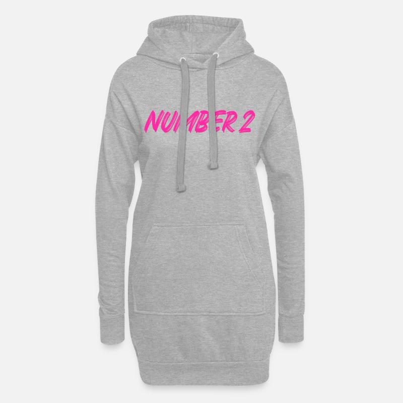 Number 2 - two - second - second - 2 - number 2 - Hoodie Dress - heather grey