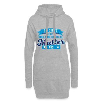 Geschenk für Mutter so sieht eine tolle Mutter aus - Hoodie-Kleid - Grau meliert - Vorne