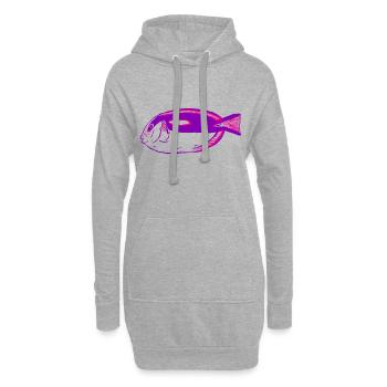 Doctorfisch pink T-Shirt - Hoodie-Kleid - Grau meliert - Vorne