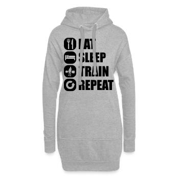 eat_sleep_train_repeat_9_1f - Hoodie-Kleid - Grau meliert - Vorne