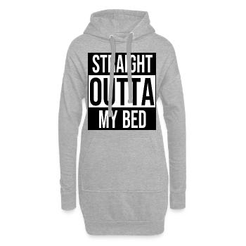 Tout droit mon lit - Sweat-shirt à capuche long Femme - gris chiné - Devant