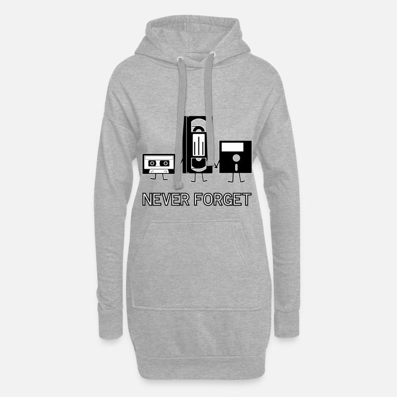 Never Forget - Hoodie-Kleid - Grau meliert
