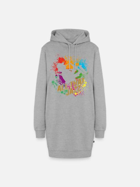 All That Jazz - Saxofon - Hoodie-Kleid - Grau meliert