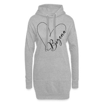Bożena Name Herzlinie - Hoodie-Kleid - Grau meliert - Vorne