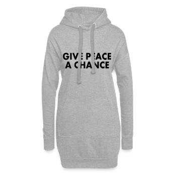 Give peace a chance - Hoodie-Kleid - Grau meliert - Vorne