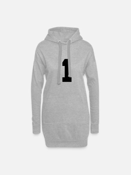 1 - Sweat-shirt à capuche long Femme - gris chiné