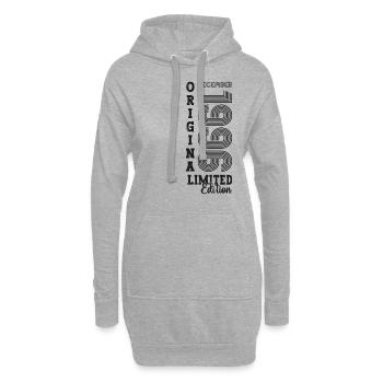 Original December 1996 26th Birthday Gift - Hoodie Dress - heather grey - Front