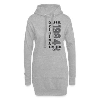 39e anniversaire homme April Né 1984 Original - Sweat-shirt à capuche long Femme - gris chiné - Devant