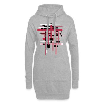 Bauhaus Baustelle - Muster Abstrakt - Hoodie-Kleid - Grau meliert - Vorne