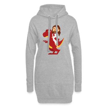 Cadeau de athée de la religion T-Rex de Jesus Dinosaur - Sweat-shirt à capuche long Femme - gris chiné - Devant