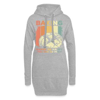 Backen Brot Bäcker - Hoodie-Kleid - Grau meliert - Vorne