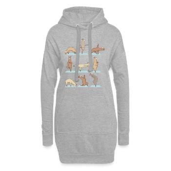 Alpaka Lama Yoga Sport Lustig Turnen Gymnastik - Hoodie-Kleid - Grau meliert - Vorne