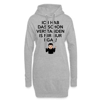 ich hab das schon verstanden ist mir nur egal - Hoodie-Kleid - Grau meliert - Vorne