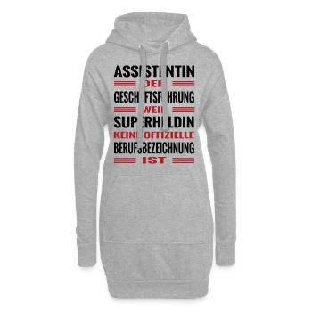 Assistentin der Geschäftsführung - Hoodie-Kleid - Grau meliert - Vorne