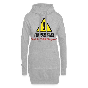 Chemie Kochen Löffel ablecken GEFAHR - Hoodie-Kleid - Grau meliert - Vorne