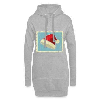 Weihnachtsmann Briefmarken - Hoodie-Kleid - Grau meliert - Vorne
