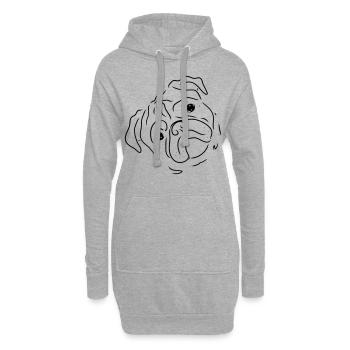 Mignon, bouffon, chien propriétaire, cadeau - Sweat-shirt à capuche long Femme - gris chiné - Devant
