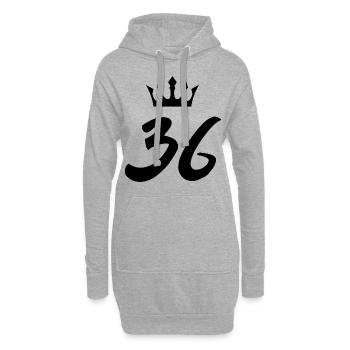 36 Number crown - Hoodie Dress - heather grey - Front