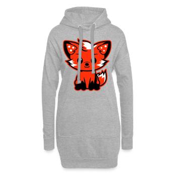 Bande dessinée Fox - Sweat-shirt à capuche long Femme - gris chiné - Devant