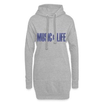 Music is Life - Hoodie-Kleid - Grau meliert - Vorne