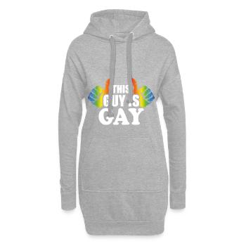 Dieser Kerl ist schwul - Hoodie-Kleid - Grau meliert - Vorne