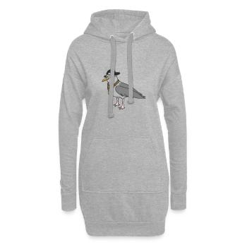 Rappeur mouette - Sweat-shirt à capuche long Femme - gris chiné - Devant